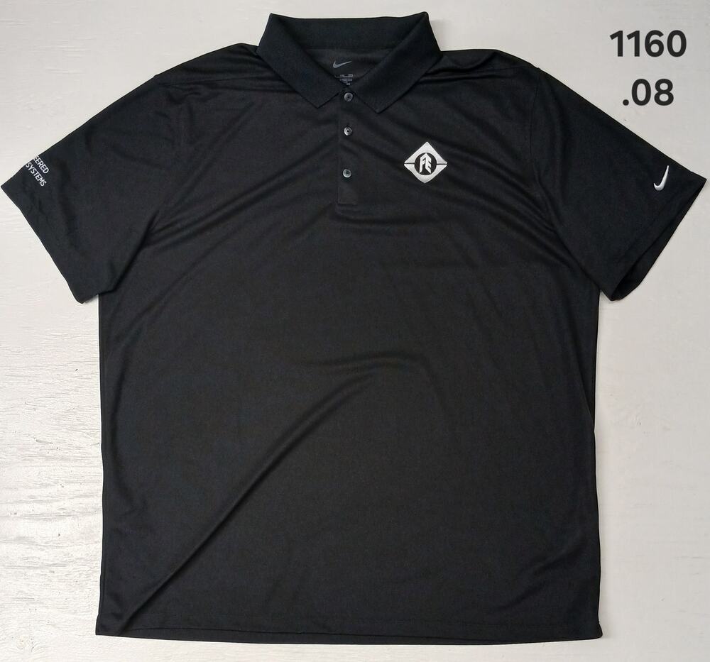 Nike (2XL) Black Dri-Fit Collar Short Sleeve Polo Golf Shirt
